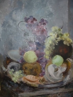 Still life with fruit (grapes) by Higgs, Cecil