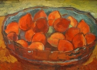 Peaches in a bowl by Krige, Francois