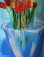 Still life with tulips by Mann, Robin