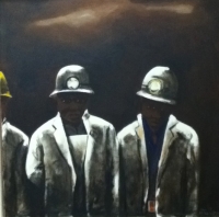 The Miners Painting by Nhlengethwa, Sam