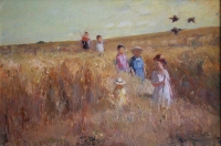 Children playing in the field by Boshoff, Adriaan Hendrik