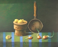 Still-life with onions and lemons  S.A by Jaroszynski, Tadeusz