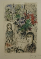 Le Chevalet Aux Fleurs by Chagall, Marc