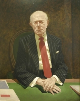 Portrait of gentleman in pin stripped suit & red tie (Natie Werksmans) by Rodger, J.W.