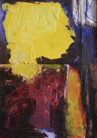 Abstract - lady with yellow face by Moutlou, Pat