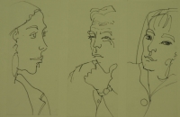 3 sketches - 2 female faces & 1 male face by Relly, Tamsin