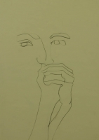Hands in front of mouth by Relly, Tamsin