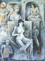 Painter in Museum by Baldinelli, Armando