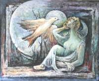 Lady with Bird by Baldinelli, Armando