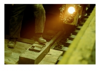 New York Underground - Night workers replacing the railway track by Mofokeng, Santu