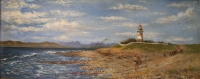 Mouille Point lighthouse towards harbour by Gray, Alfred