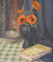 A still life with marigolds by Naude, Pieter Hugo