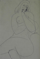 Seated nude by Portway, Douglas Owen