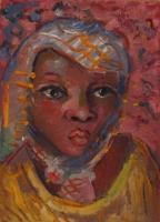African woman - Portrait of Girl by Preller, Alexis