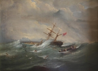 Wreck of barque Royal Albert in Table Bay by Bowler, Thomas William