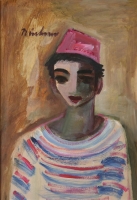 Boy with fez by Buchner, Carl Adolph