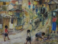 Township scene II by Ngatane, Ephraim Majalifa