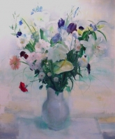 Still life - flowers in a vase by Serneels, Clement