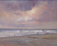 Seascape with children by Tugwell, Chris