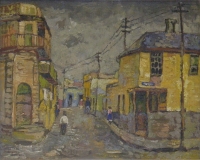 Street with lamp poles - District Six by Boonzaier, Gregoire Johannes