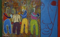 Four men and face by Mzimba, Velaphi