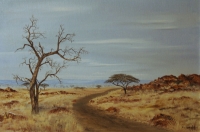 Scenery with road and tree by Van der Wolf, Nick