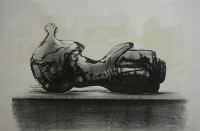 Stone reclining figure by Moore, Henry