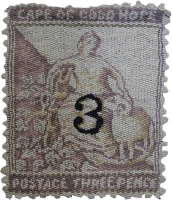 South African stamp - postage three pence by Blake, Tamlin