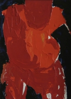 Red figure bending forward by Moutlou, Pat
