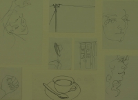 8 sketches - tea cup & spoon - faces - hand - hat stand - powerline by Relly, Tamsin