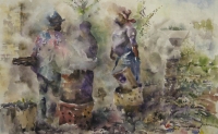 3 People walking and carrying things by Buthelezi, Mbongeni Richman
