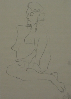 Sketck of naked sitting woman by Relly, Tamsin