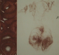 Shapes on left & sketch of figure from behind by Smuts, Lyn
