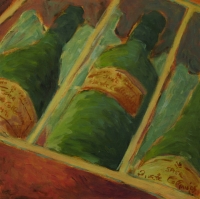 3 wine bottles in crate by Vanyaza, Mandla