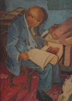 Seated man reading a book by Vanyaza, Mandla