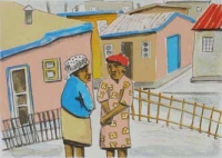 Gossiping by Nhlengethwa, Sam