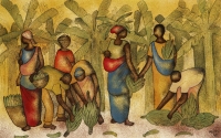 Harvesting Bananas by Mbaki