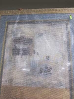 Poster in bubblewrap with blue mount by Unknown