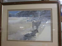 Cows on beach by Unknown